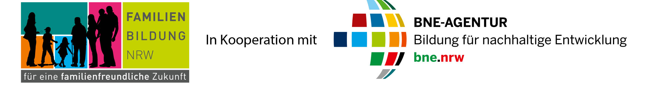Logo der Kooperation zwischen der Familienbildung in NRW und der BNE-Agentur